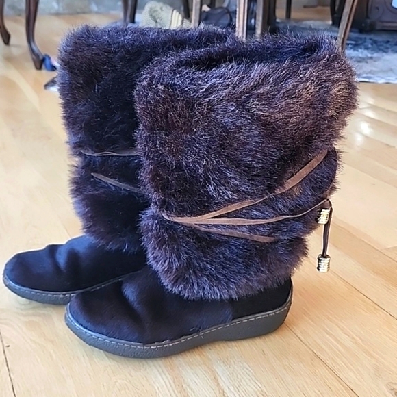 Oscar de la Renta Fur Sport Apres Ski Boots Women's Size 37 - Picture 2 of 12